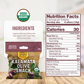 Hand-picked organic Kalamata olives offering premium Mediterranean flavor