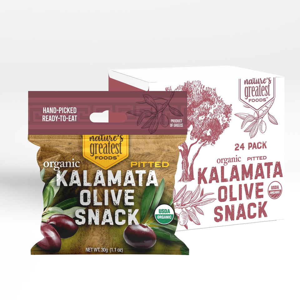 Nature's Greatest Foods Kalamata olives snack 1.1oz pack for on-the-go, ready-to-eat
