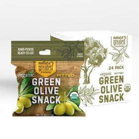 Nature's Greatest Foods organic green olive snack – ready-to-eat pack, gluten-free and low-calorie
