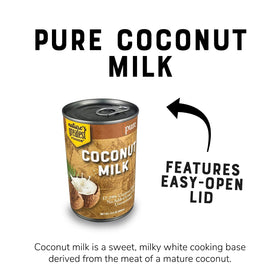 Nature's Greatest Foods coconut milk can close-up highlights BPA-free packaging.