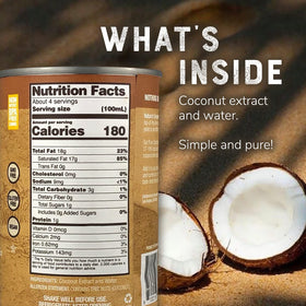 Nature's Greatest Foods two-ingredient coconut milk concept with purified water.