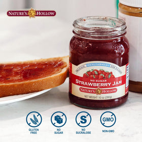 Nature's Hollow label back notes no added sugars and gluten-free status.