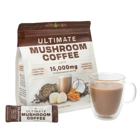 Nature's Liquids Ultimate Mushroom Coffee Latte stick pack for quick focus
