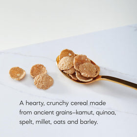 Nature's Path Heritage Flakes with quinoa, millet, oats, showing grain variety