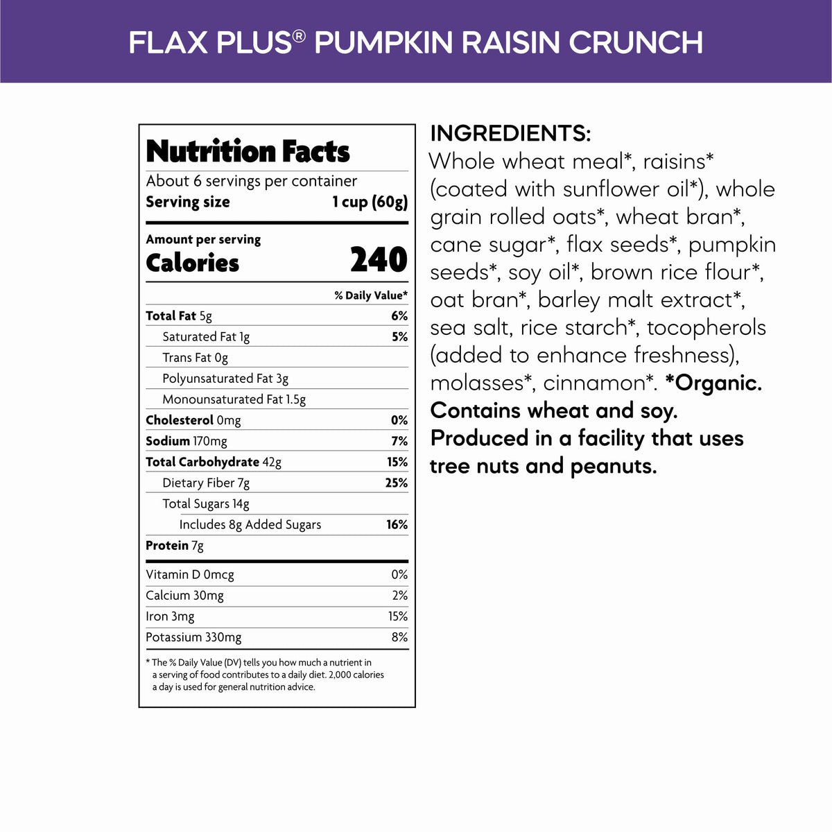 Nature's Path cereal packaging with serving suggestion supports quick, wholesome mornings.