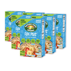 Nature's Path Flax Plus Instant Oatmeal packets ready for on-the-go meals.