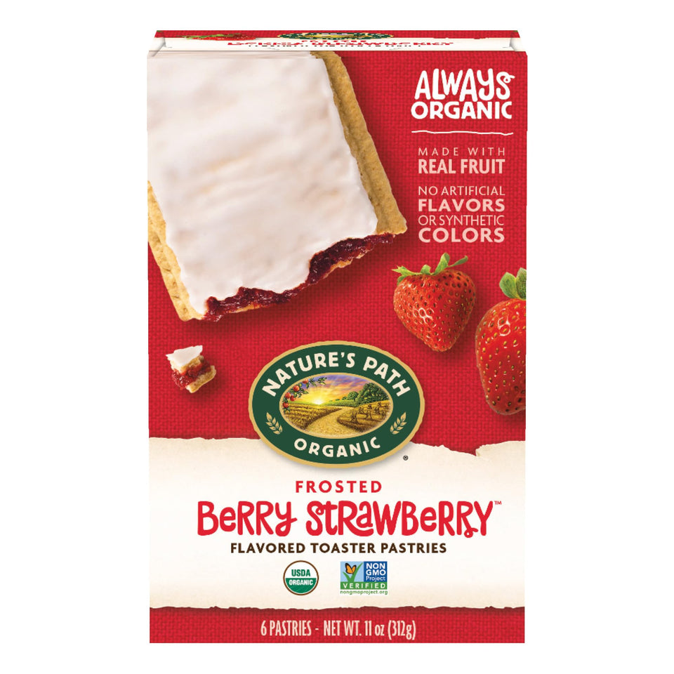Nature's Path Frosted Berry package front for on-the-go snacking.