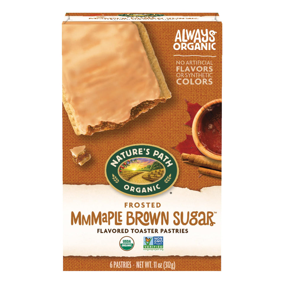 Nature's Path Frosted Mmmaple Brown Sugar Toaster Pastries pack of 12: convenient organic breakfast or snack.