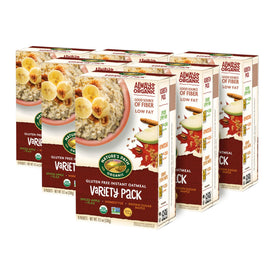 Nature's Path gluten-free instant oatmeal packets provide convenient, fiber-rich options