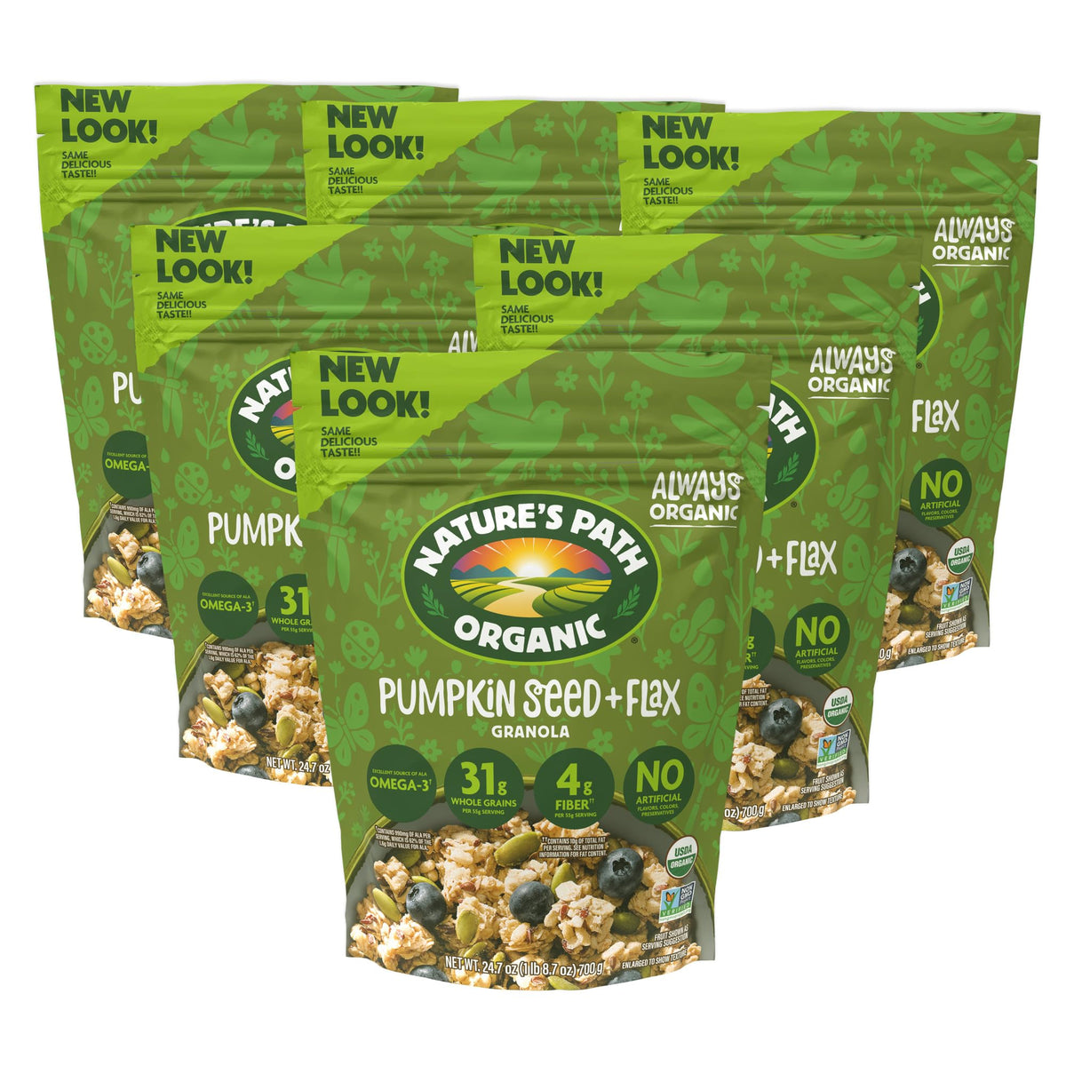 Nature's Path granola clusters with pumpkin seeds and flax for a satisfying crunch