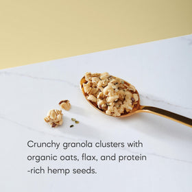 Nature's Path Hemp Hearts Granola visible hemp seeds highlighting plant-based protein