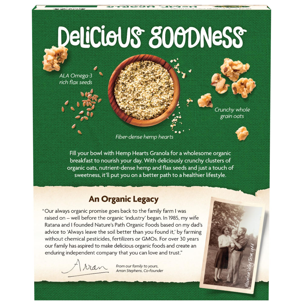 Nature's Path whole-grain oats emphasized for 31g per serving