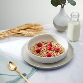 Close-up of Heritage O's made from six ancient grains for energy and texture.