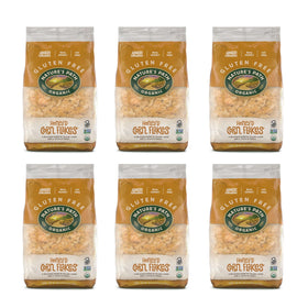 Nature's Path Honey'D Corn Flakes crunchy bowl shot shows long-lasting crunch with milk.
