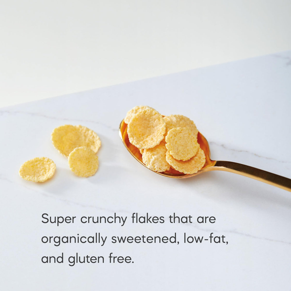 Nature's Path Honey'D Corn Flakes eco-pac packaging close-up highlighting waste reduction.
