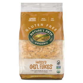 Nature's Path Honey'D Corn Flakes six-pack front view, ideal for quick gluten-free breakfasts.