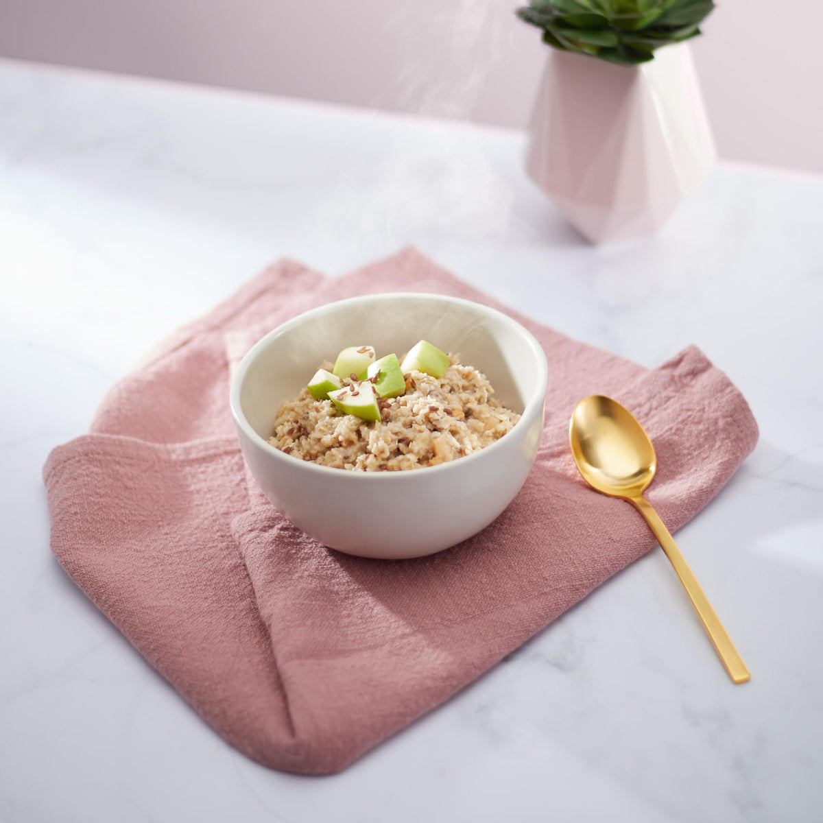 Brown sugar lightly sweetens the oats for gentle flavor.