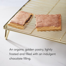 Nature's Path Lotta Chocolotta pastries close-up on chocolate filling, rich cocoa detail.