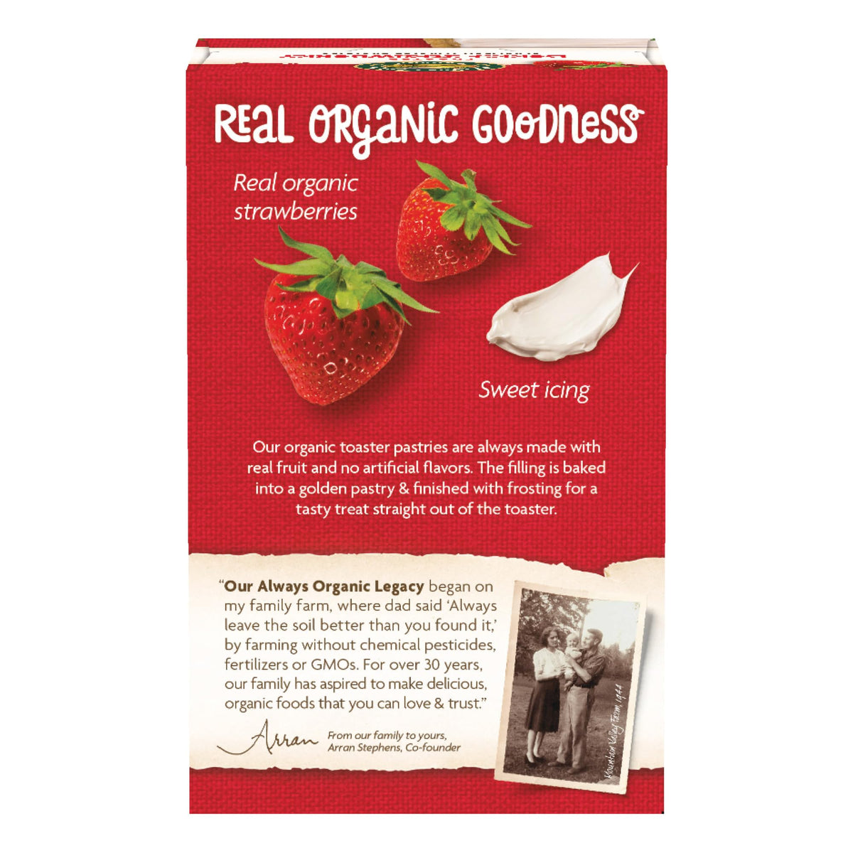 No artificial flavors or colors label on Nature's Path product.