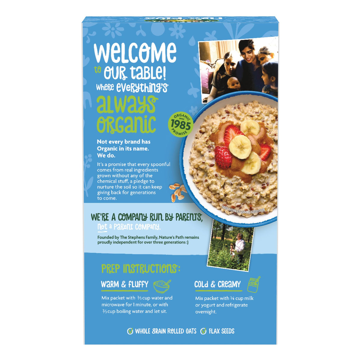 Nature's Path Non-GMO organic label emphasizing clean ingredients.