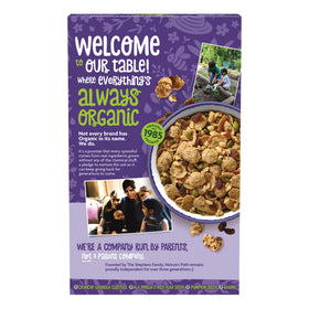 Nature's Path nutrition label highlights fiber and protein for balanced meals.