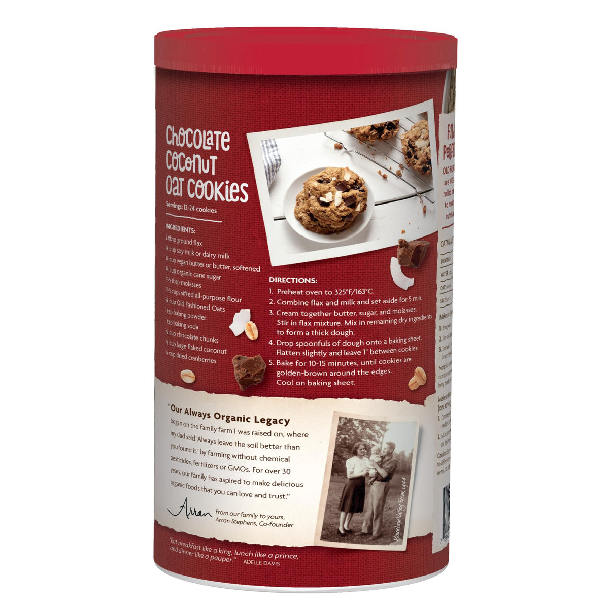 Nature's Path Old Fashioned Oats cookies dough view, great for baking ideas.