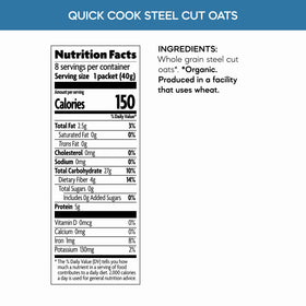 Nature's Path organic non-GMO ingredients label close-up.