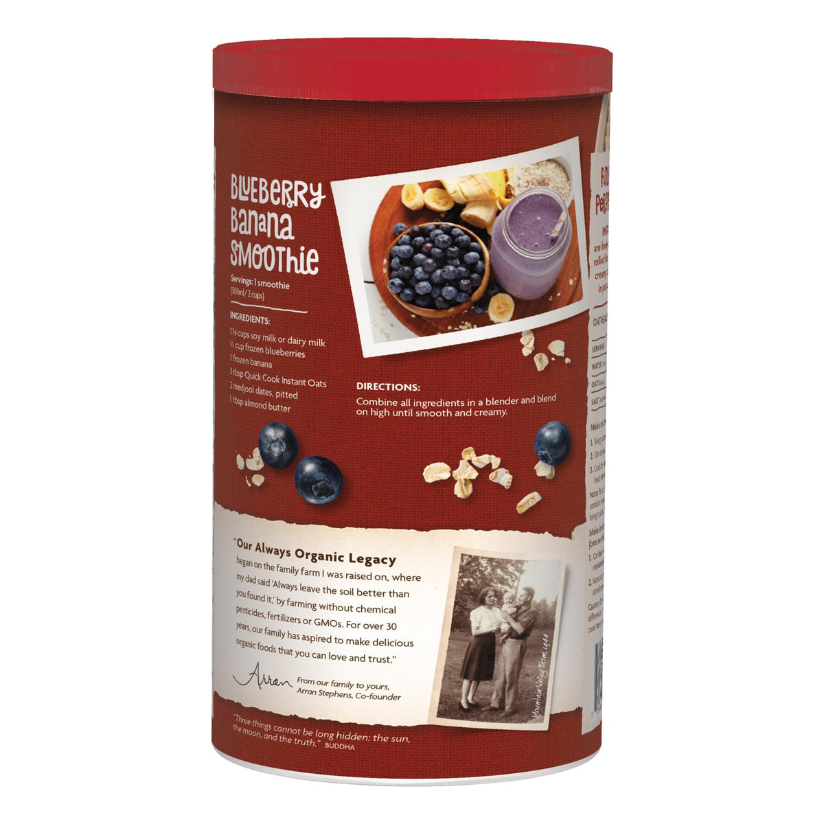 Nature's Path organic oats six-pack canisters, ideal for quick weeknight meals.