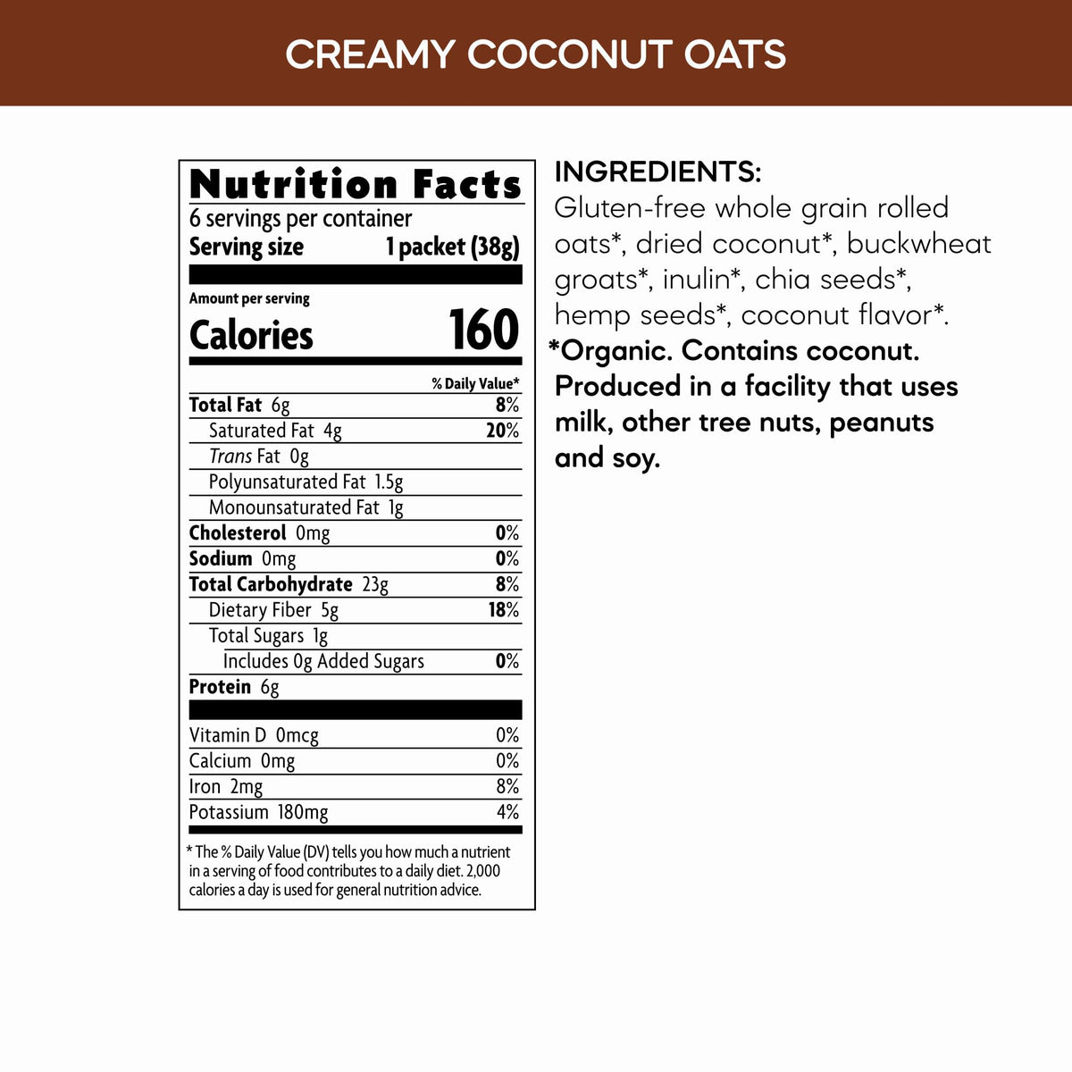 Nature's Path Qi'a Creamy Coconut Oatmeal texture ready to eat.