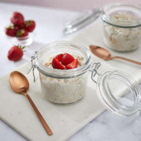 Nature's Path Qi’a oatmeal bowl ready to top with fruit.