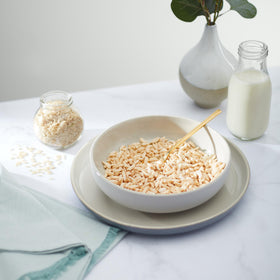 Nature's Path Rice Puffs whole-grain brown rice close-up texture.