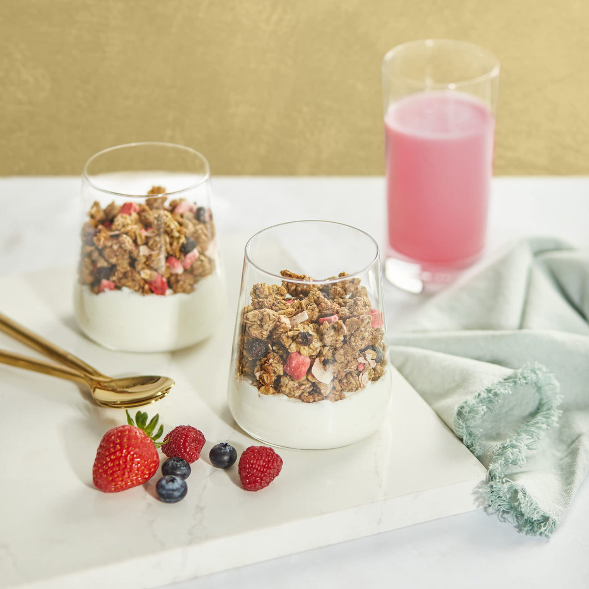 Nature's Path granola combines barley grass and spirulina for balanced mornings.