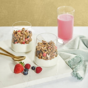 Nature's Path granola combines barley grass and spirulina for balanced mornings.