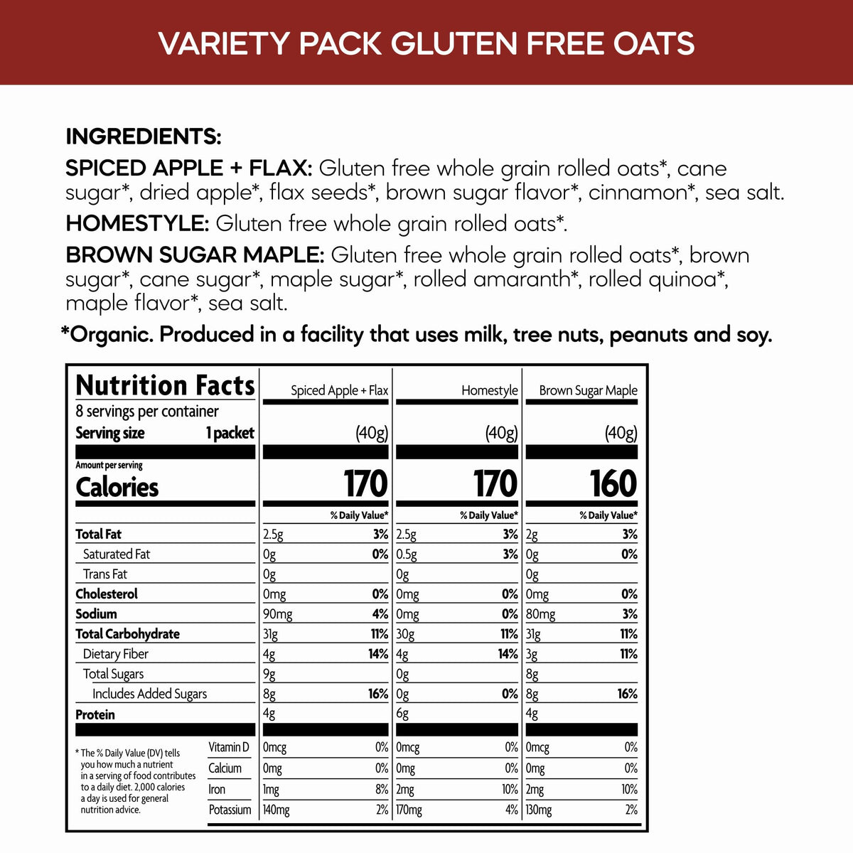 Nature's Path Spiced Apple Flax oatmeal packet with warm aroma