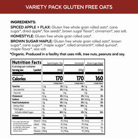 Nature's Path Spiced Apple Flax oatmeal packet with warm aroma