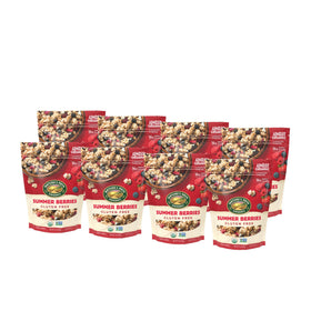 Nature's Path Summer Berries Granola with freeze-dried berries for fruity crunch.