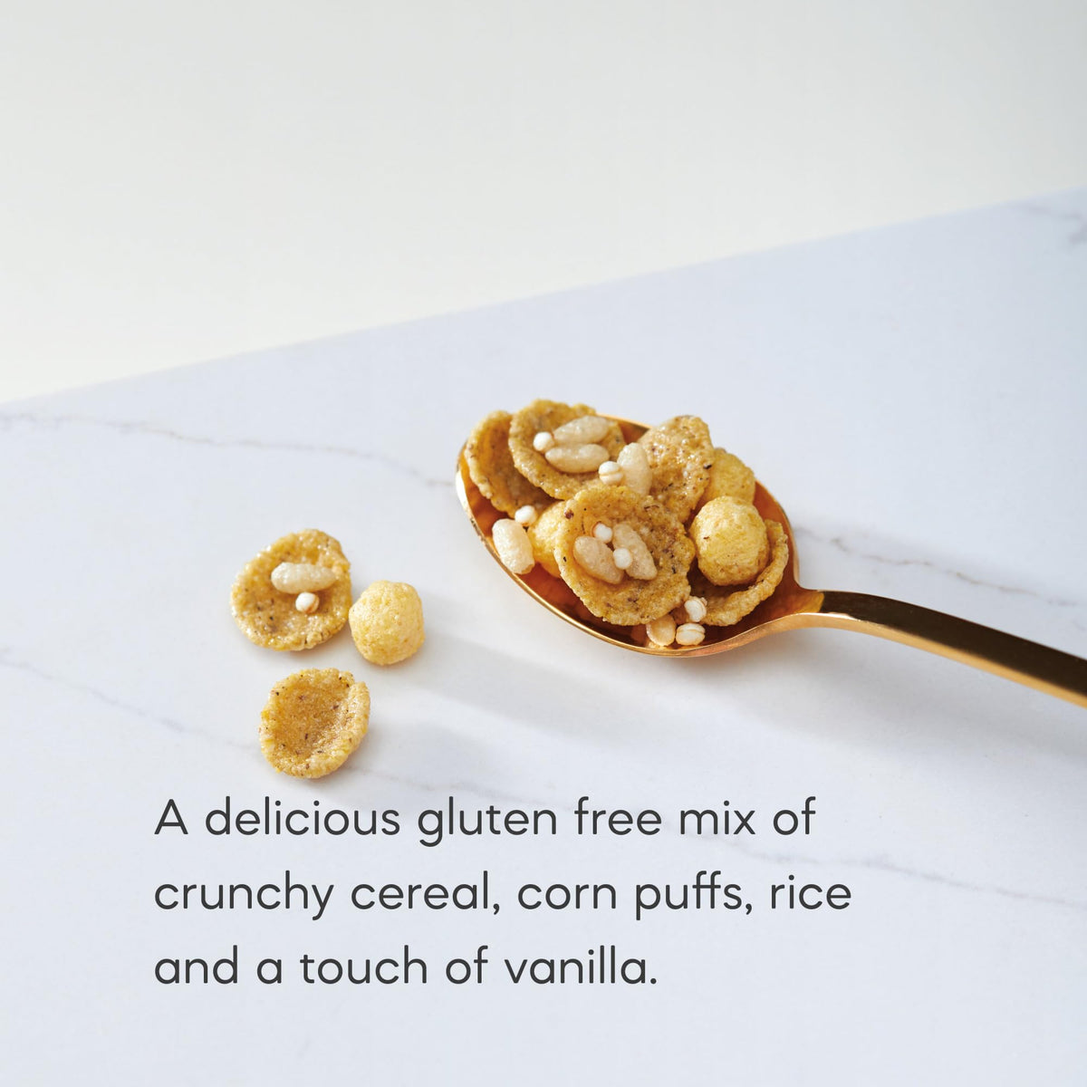 Pouring Nature's Path Sunrise Crunchy Vanilla cereal into a bowl.
