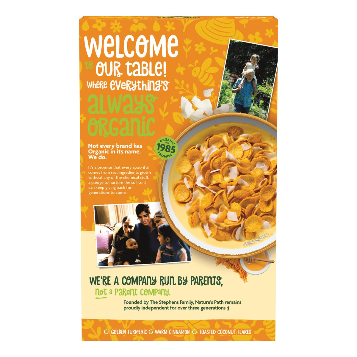Golden Turmeric Cereal flakes with spice blend for a flavorful breakfast.