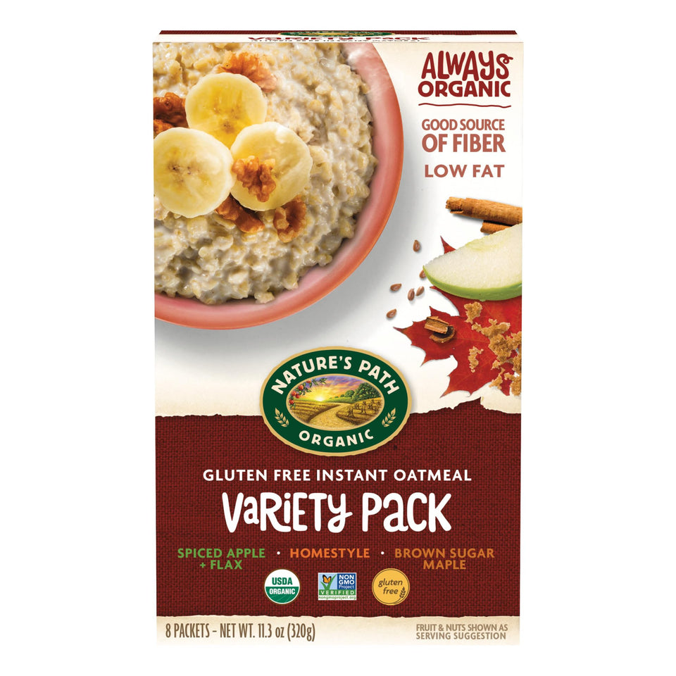 Nature's Path variety pack oatmeal boxes offer quick, wholesome breakfasts