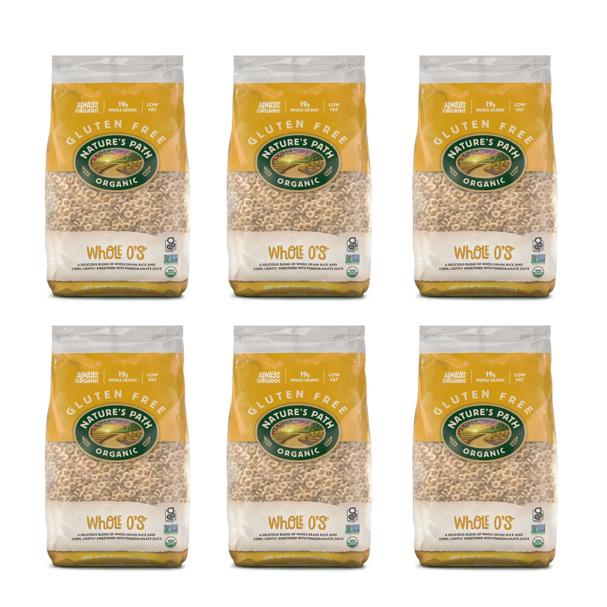 Nature's Path Whole O's ingredients closeup highlighting organic, simple components.
