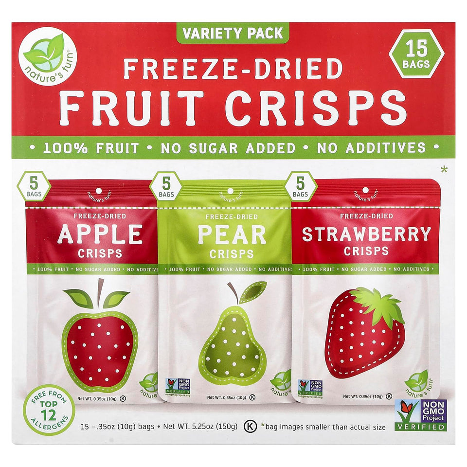 Nature's Turn Freeze-Dried Fruit Crisps strawberry bag: crunchy, on-the-go snack with real fruit flavor