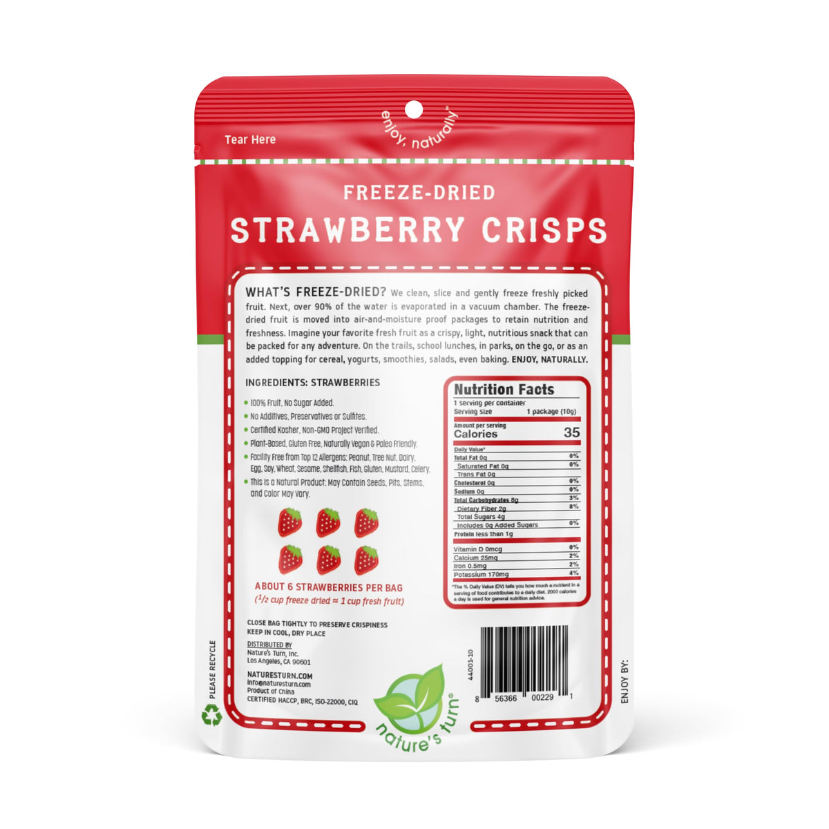 Close-up of crispy Nature's Turn crisps with vibrant color and light crunch.