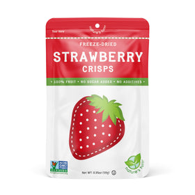 Non-GMO, gluten-free Nature's Turn Strawberry Crisps, simple ingredients.
