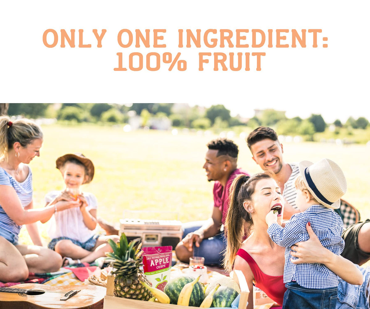Nature's Turn pear crisps non-GMO badge highlights clean-ingredient snack.