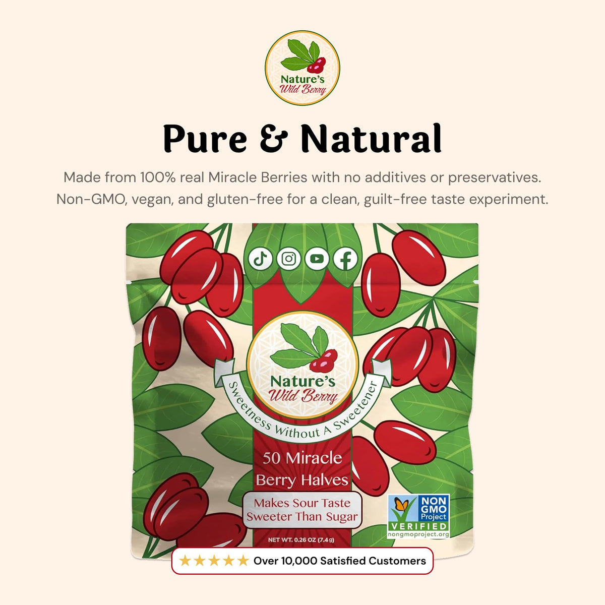 Nature's Wild Berry freeze-dried in USA highlights potency and freshness.