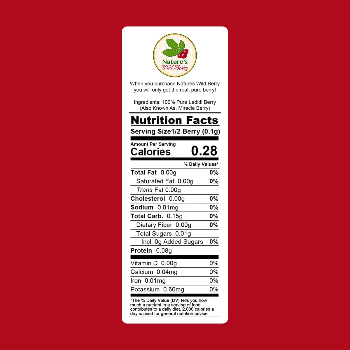 Nature's Wild Berry miracle berries refill pack for easy reuse and reduced waste.