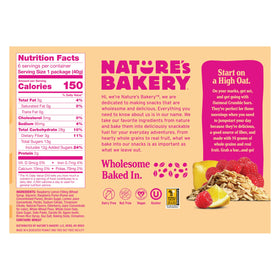 Nature's Bakery Raspberry Lemon Oatmeal Bar close-up with real fruit and soft-baked texture.