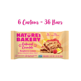 Nature's Bakery Raspberry Lemon Bar with coffee, ideal on-the-go morning boost.