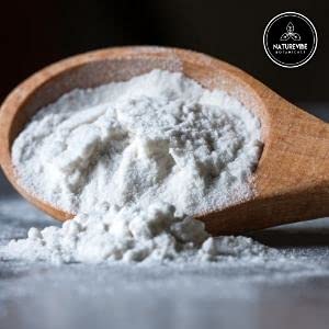Naturevibe Botanicals Arrowroot Powder measuring spoon ready for baking