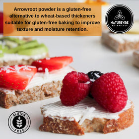 Naturevibe Botanicals Arrowroot Powder mill, showing fine texture for cooking